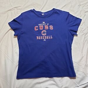 Chicago Cubs Women's 2009 T Shirt XL Blue Signed By Ryan Theriot #2
